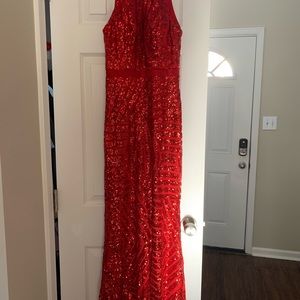 Red Sparkly Prom Dress